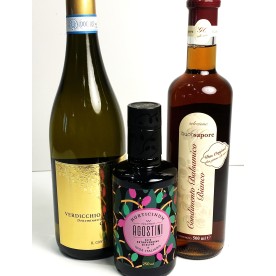 Olivenöl & Balsamico-KIT Bianco - Olivenöl - Balsamico und Weisswein in einem Paket-