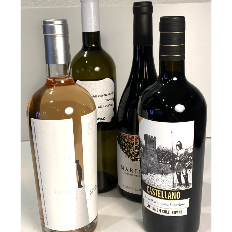 Wein & Spumante-KIT Degustazione - 4 ausgewählte Weine aus der Region "le Marche"-